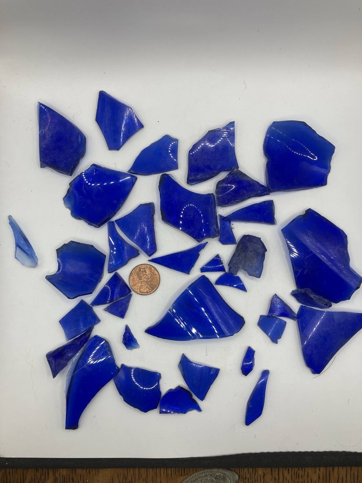 Cobalt Blue Bottle Glass Shards Lot –Mosaic Art Craft Supply Nevada Desert Found
