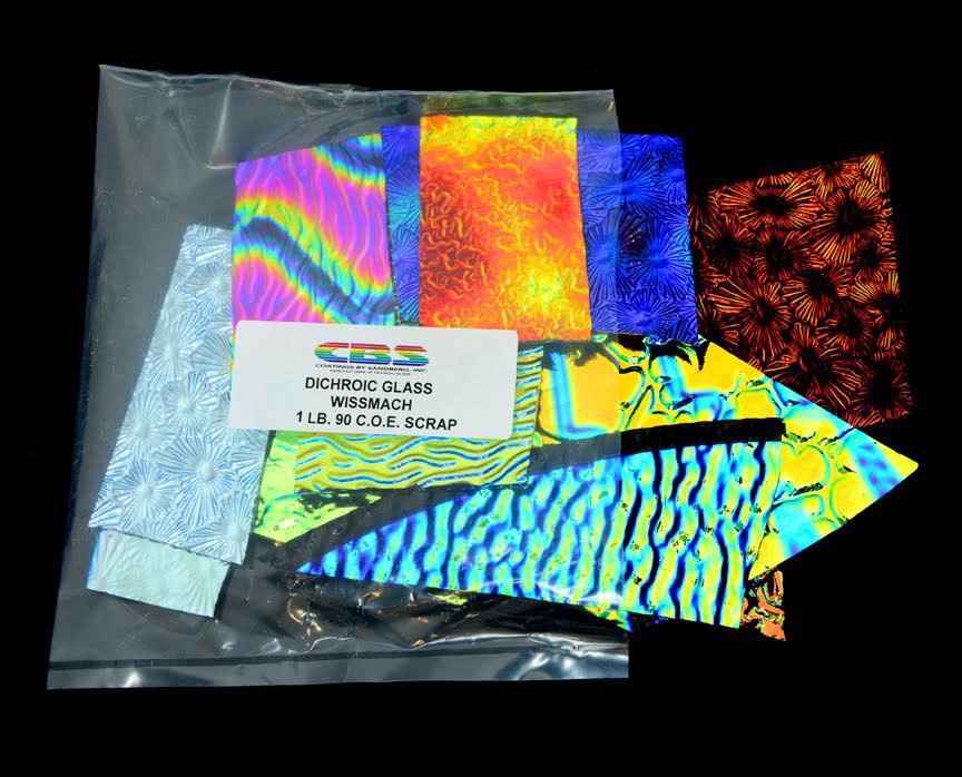 1lb. CBS Dichroic Glass Jewelry Pack Standard Black 90 COE