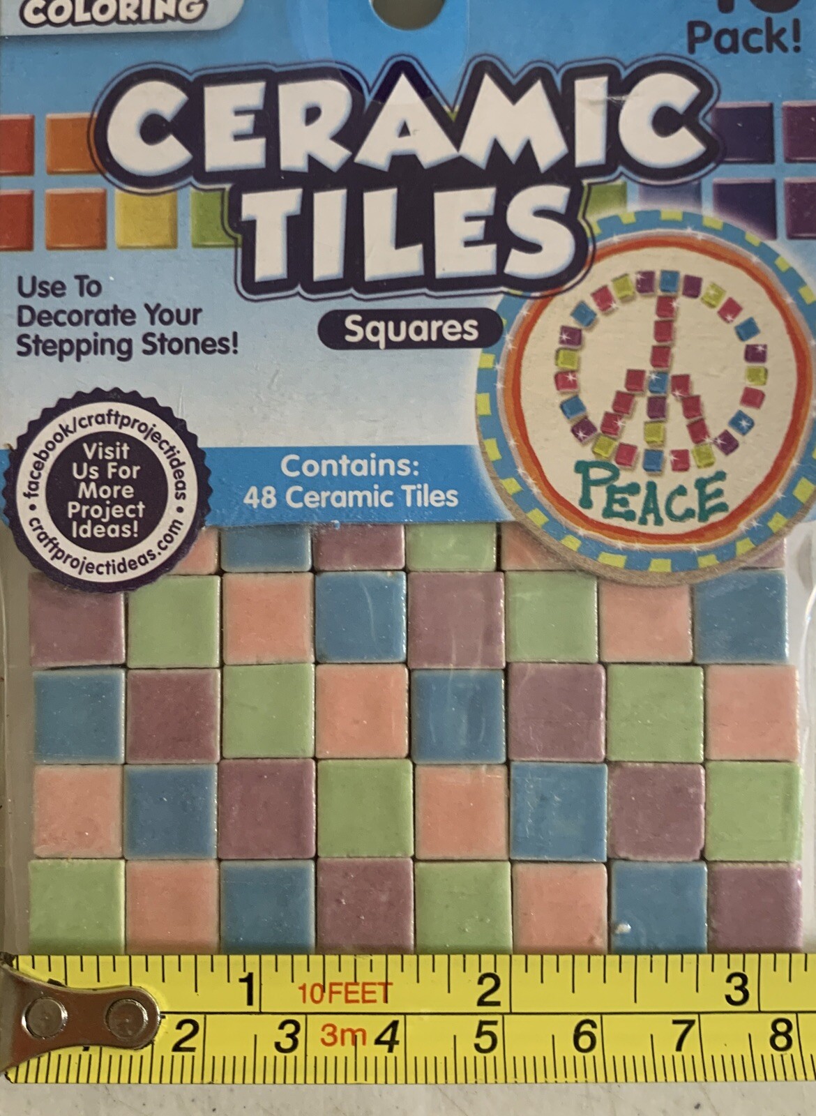 Lot Of 3 Packs Ceramic Tiles Squares Art Projects by Horizon Group USA 48X3Tiles