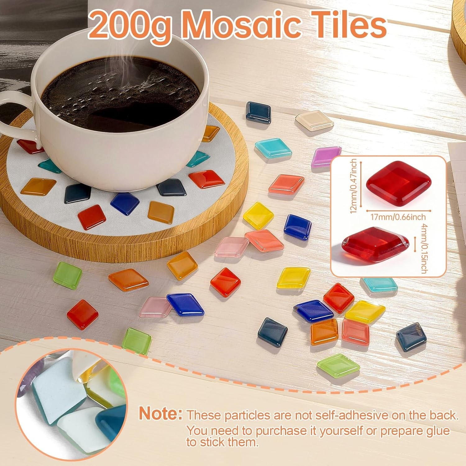 Mosaic Glass Tiles For Crafts Bulk 200g Mixed Colors Tiny Crystal Pieces NEW