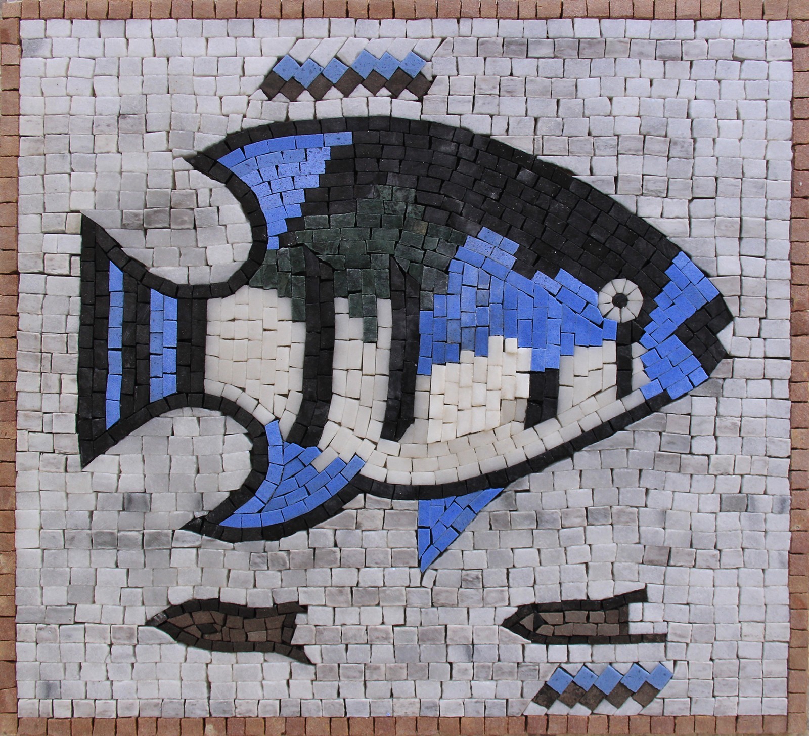 Luxury Marble Mosaic Fish Medallion Decorative Stone Tile Decor