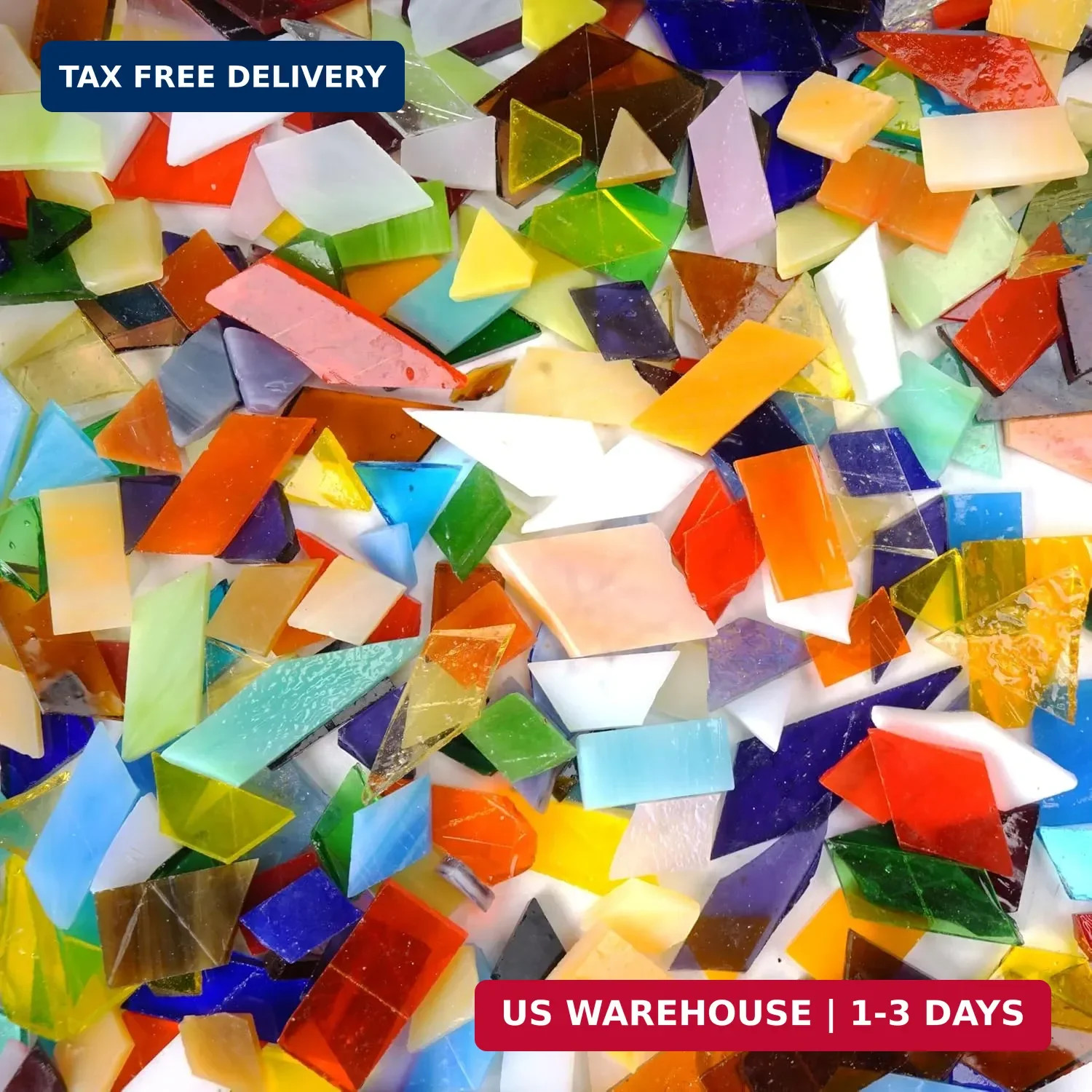 3 LB Mosaic Glass, Irregular Mosaic Tiles for Crafts Bulk – Valued Pack FAST USA
