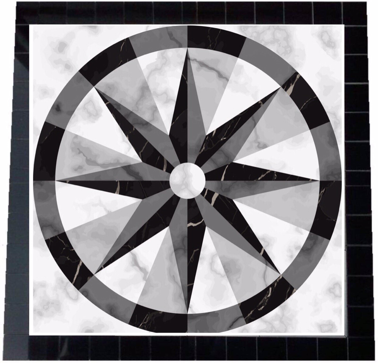 Tile Floor Medallion Marble Mosaic 32”x32”