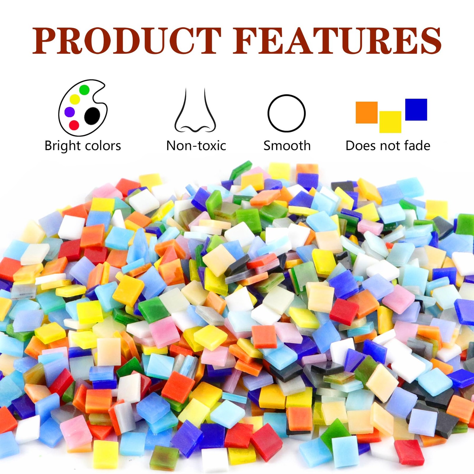 1000 Pcs Mosaic Tiles, Glass Mosaic Tiles for Crafts Bulk, Stained Mosaic Gla…