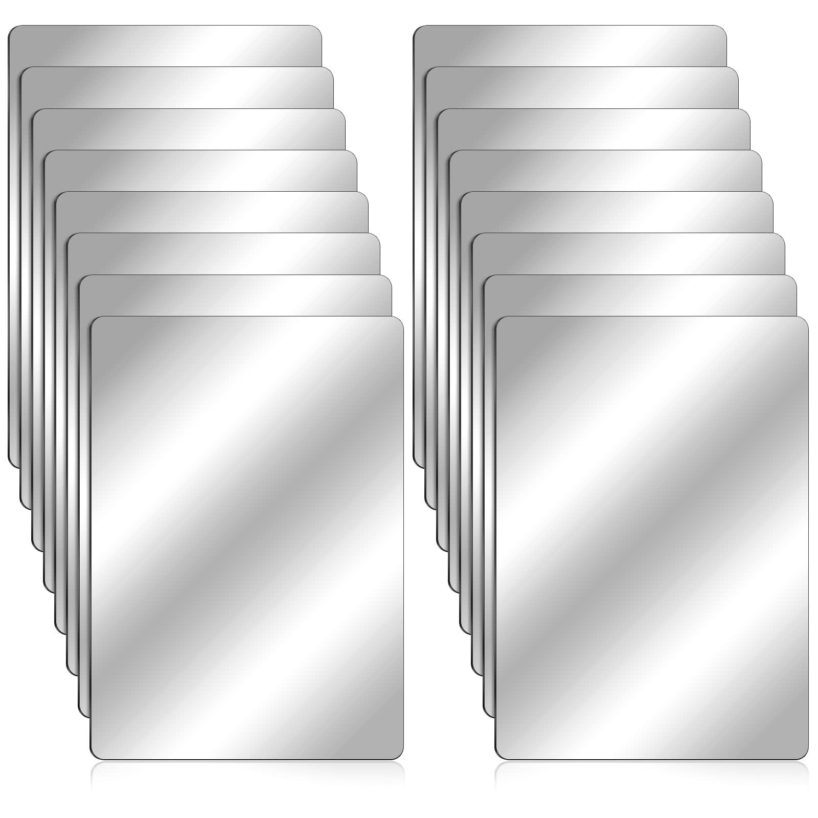 32 Shatterproof Plastic Mirror Tiles 4×6 Inch for Crafts & Home Decor