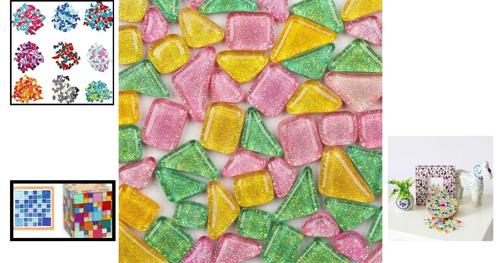 Vibrant 200g Stained Glass Mosaic Tiles – Perfect for Art Deco Craft Projects