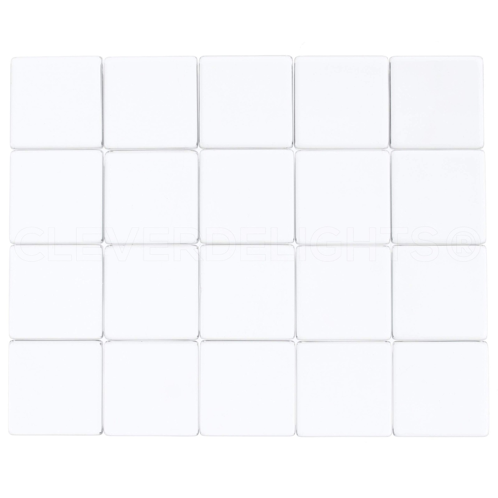 1″ Square Glass Tiles – 20 Pack – Clear 1 Inch Craft Tiles