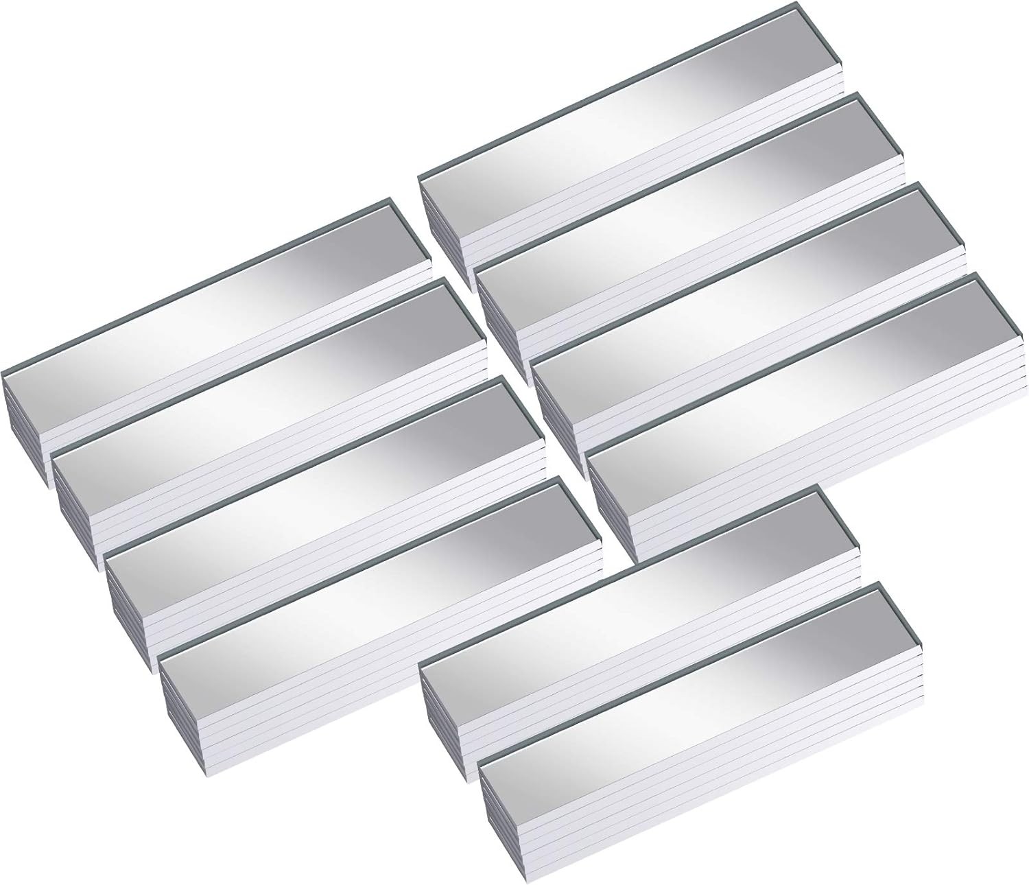 Nuanchu 3/8 x 2 Inch Mirrors Mosaic Tile Rectangular Small, Silver or Gold