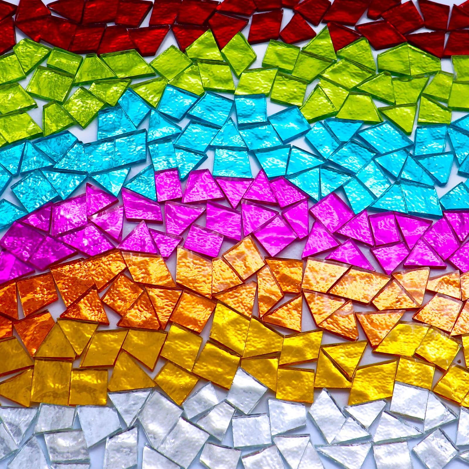 LITMIND 1.1LB Mixed Colors Irregular Glass Mosaic 0.5 ~ 1.5 inch, Color
