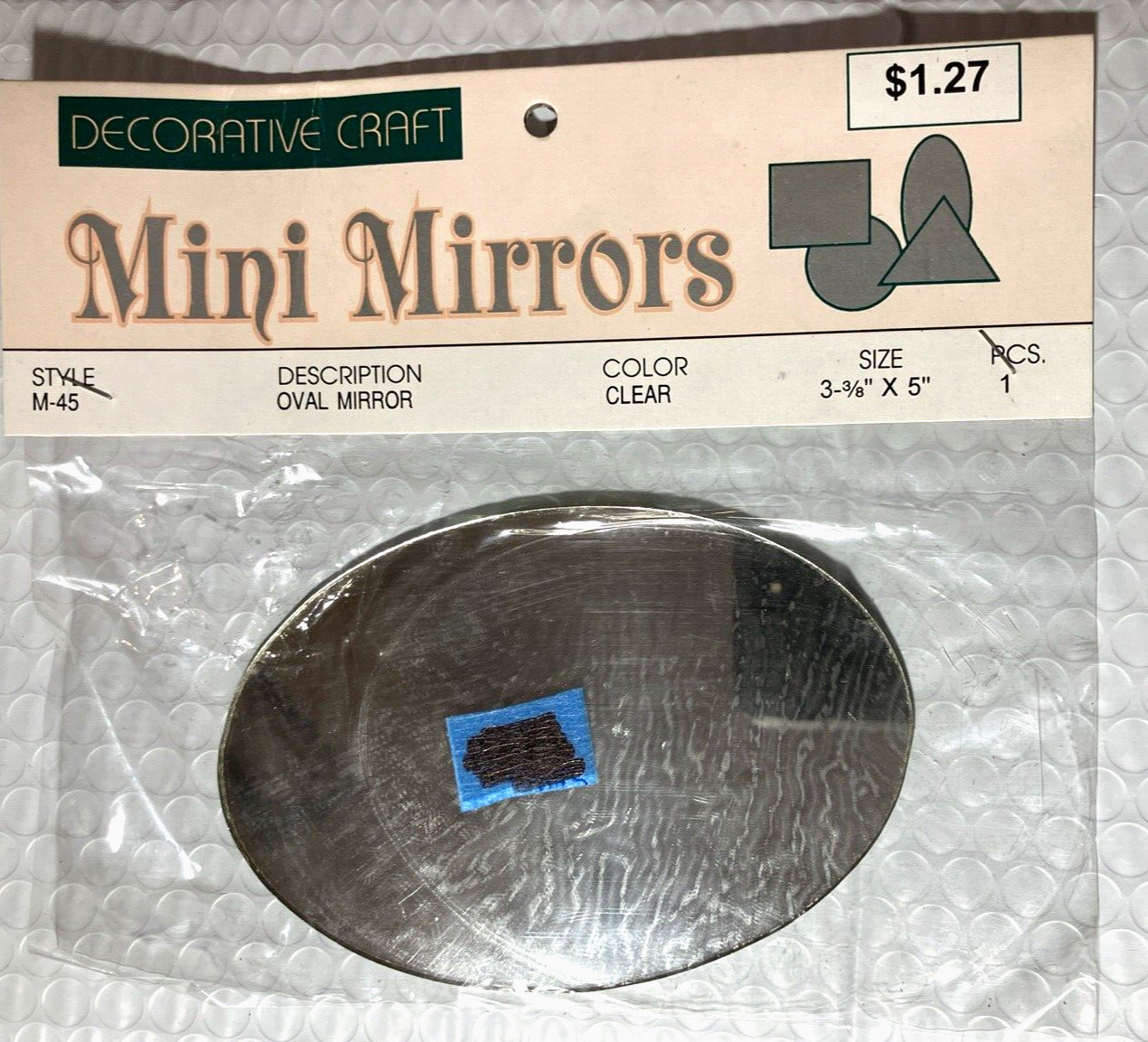 Decorative Craft Mini Oval Mirror mosaic Tile 3 3/8 x 5 LOT OF 4 Pieces M-45 NOP
