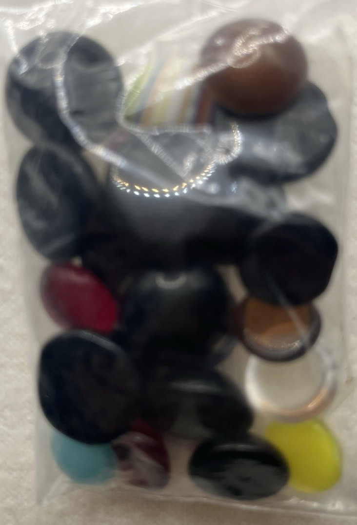 Lot of 200+ round, oval White, Clear, Red, Green Glass Cabochons