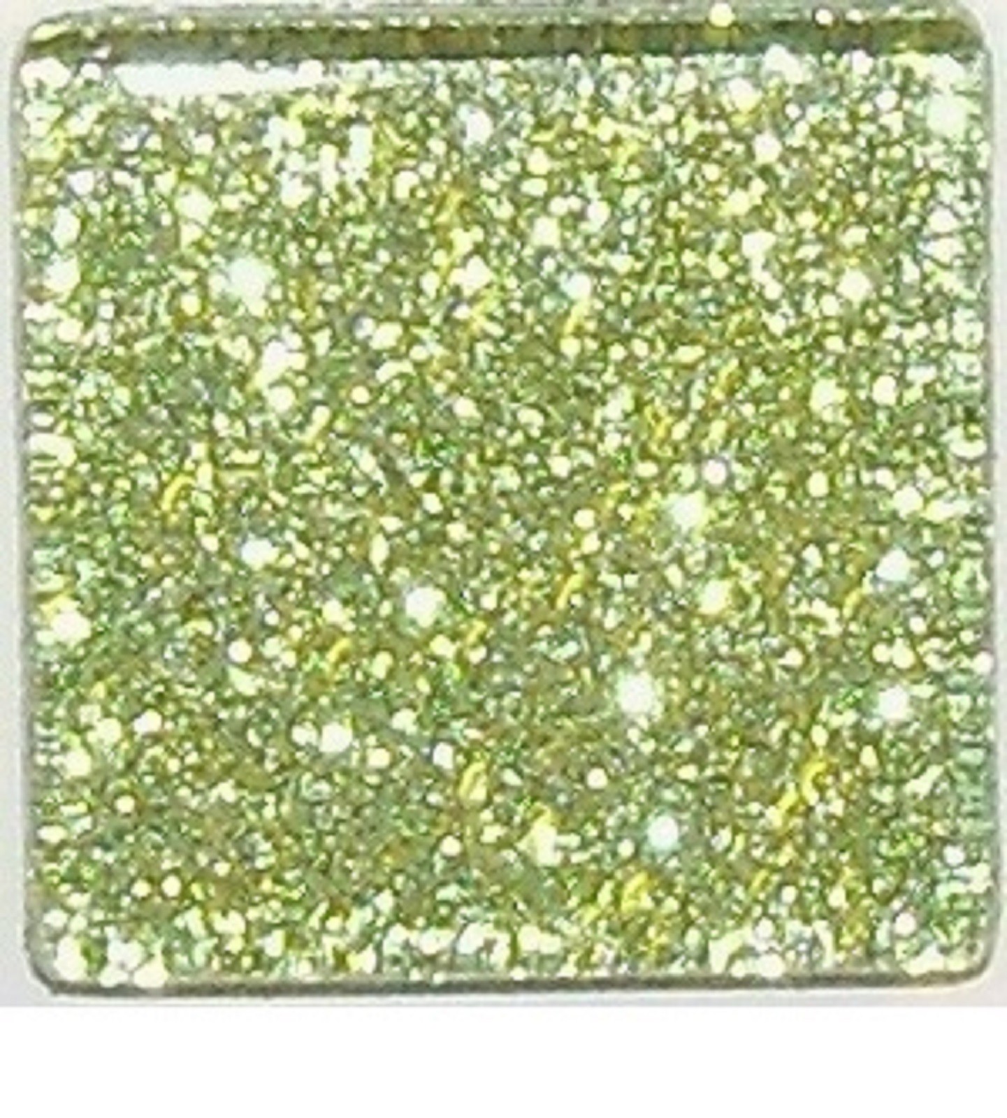 1 inch Lime Green Glitter Glass Mosaic Tiles – 15 Tiles – Mixed Media Art