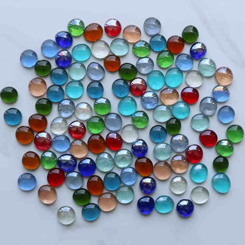 30-200pc Glass Pebbles Stones Beads Vase Nuggets Wedding Decoration Home 17-19mm