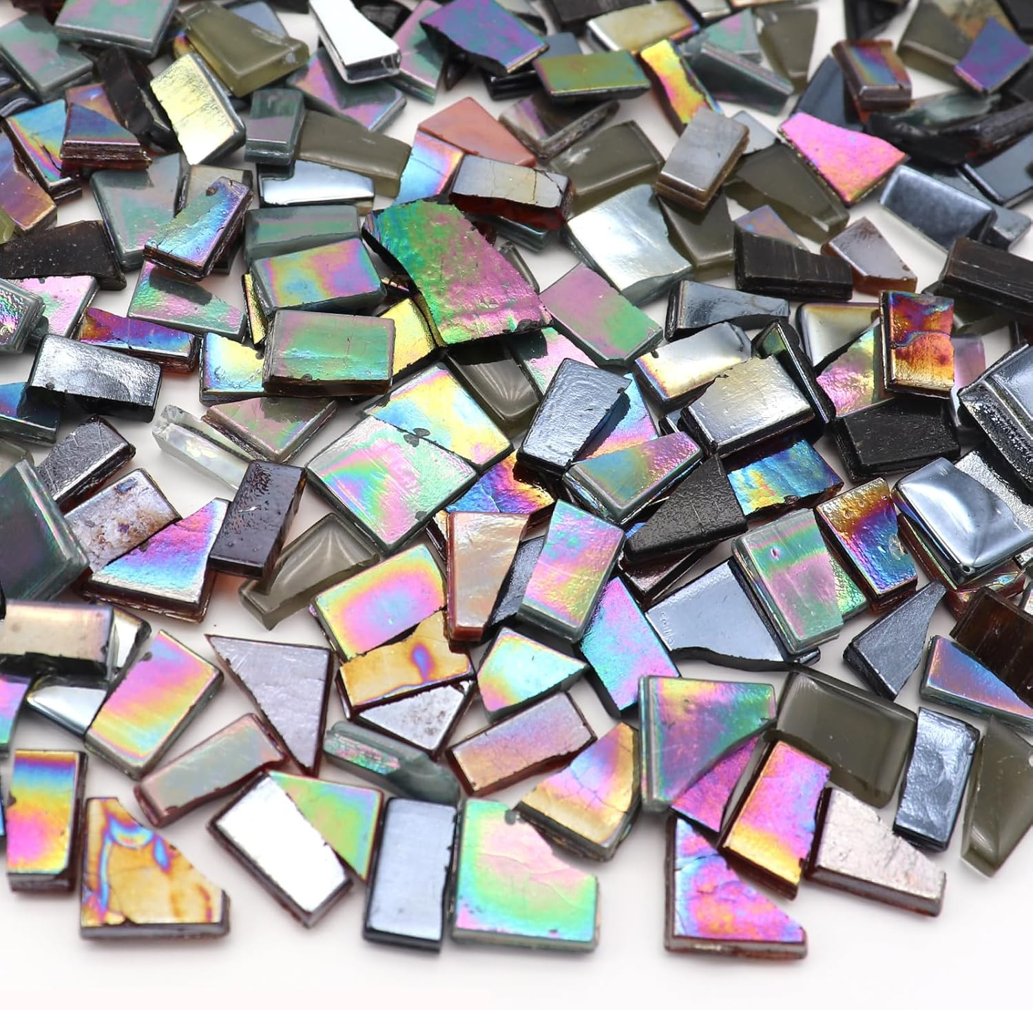 Black Mixed Irregular Glass Mosaic Tiles – 9Oz Value Pack, Perfect for DIY Mosai