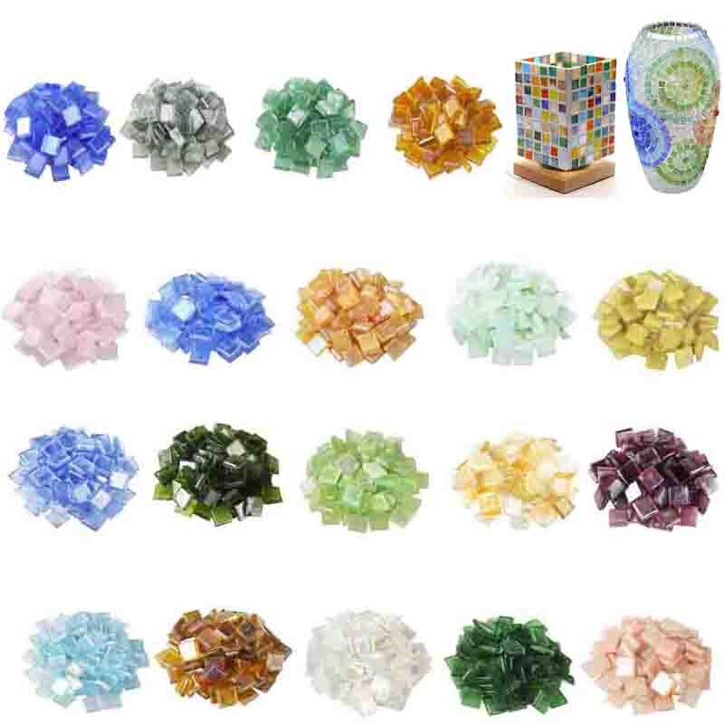 22 Color 1cm Square Vitreous Glass Clear Mosaic Tile For DIY Wall Art Hand Craft