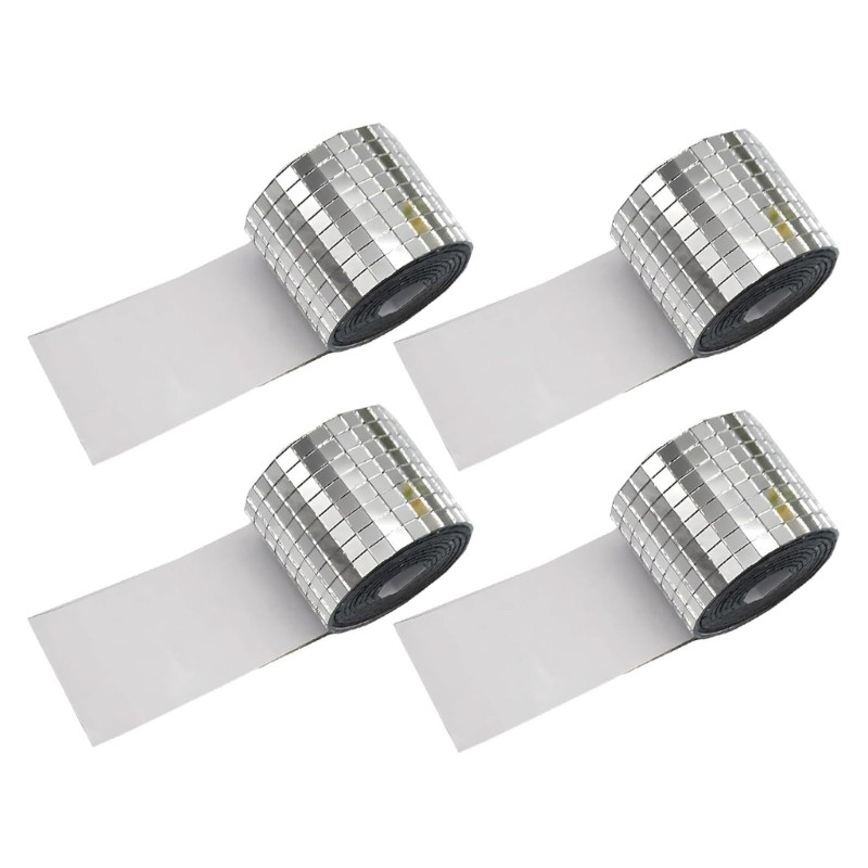 Selfs Adhesive Muzzik Tiles Square Mirror Disco Ball Sticker Glass Mirror Tiles