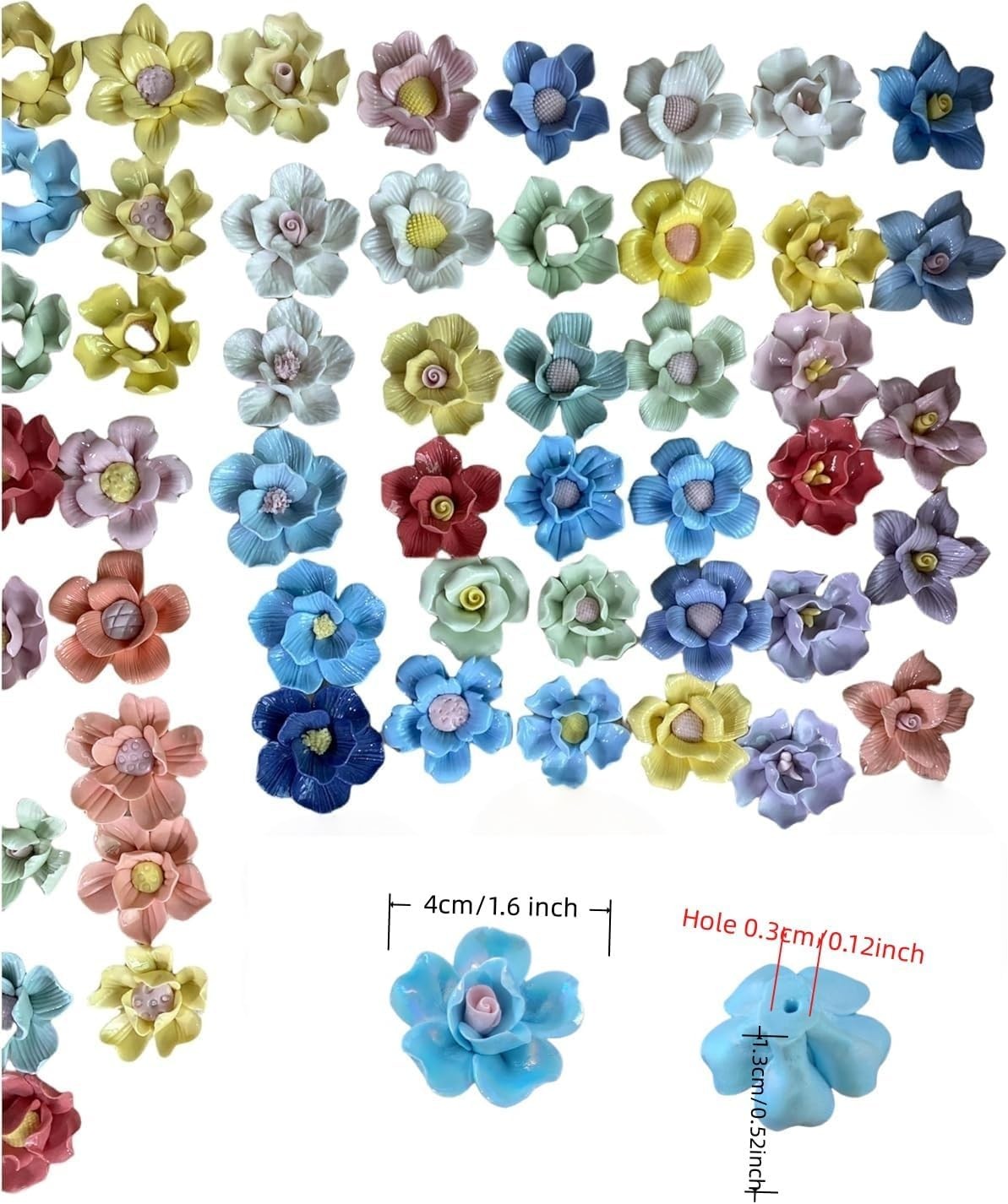 10PCS 3D Flower Ceramics Mosaic Tiles,DIY Making Creative Ceramic Mosaic Tile…