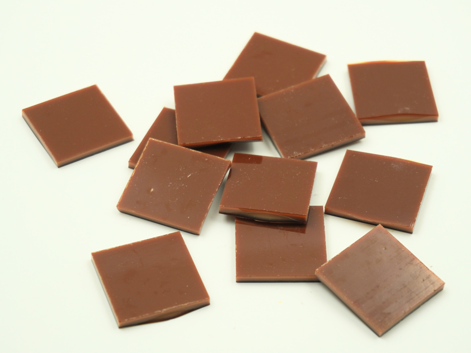Chestnut Brown Opal Squares | Fusible 96 | Mosaic Glass Tile Shapes