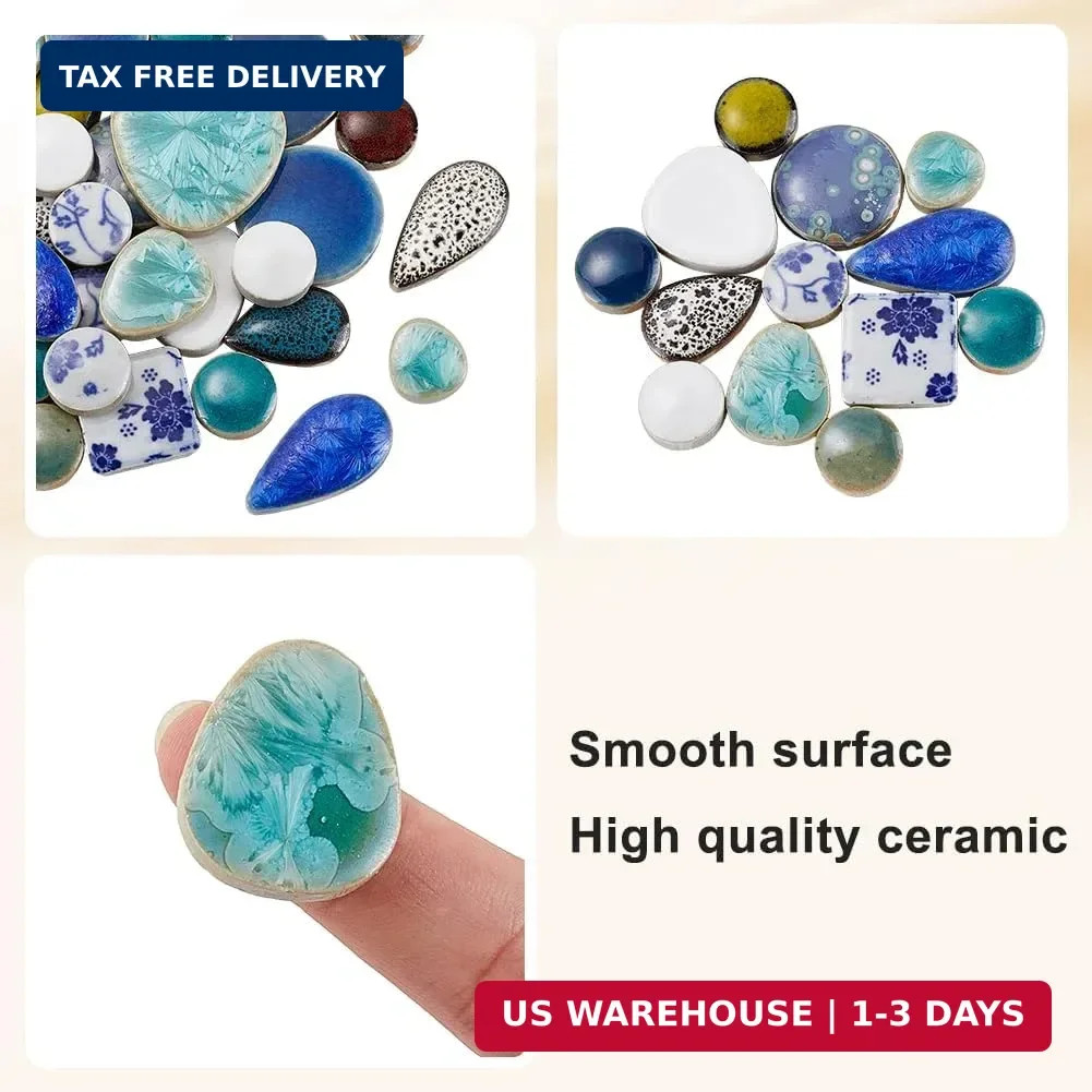 1 Box Broken Ceramic Tile Irregular Mosaic Tiles Bulk Mixed Shapes Colorful Porc