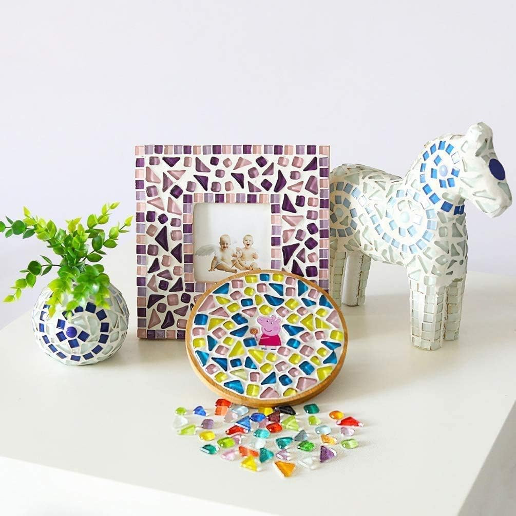 Mosaic Tiles,Glass Tiles, Shine Crystal Mosaic Glass Pieces Bulk Assorted Square