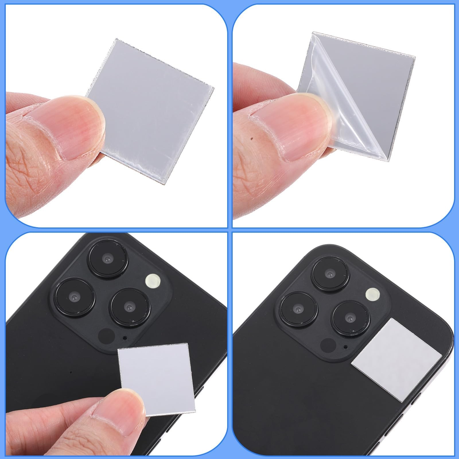 Lusofie 50 Pcs Square Mini Mirror Small Mirrors for Crafts 1″L x 1″W, Silver