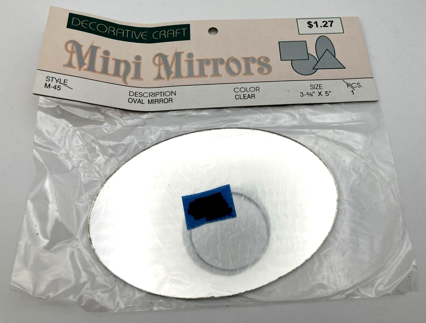 Decorative Craft Mini Oval Mirror mosaic Tile 3 3/8 x 5 LOT OF 4 Pieces M-45 NOP