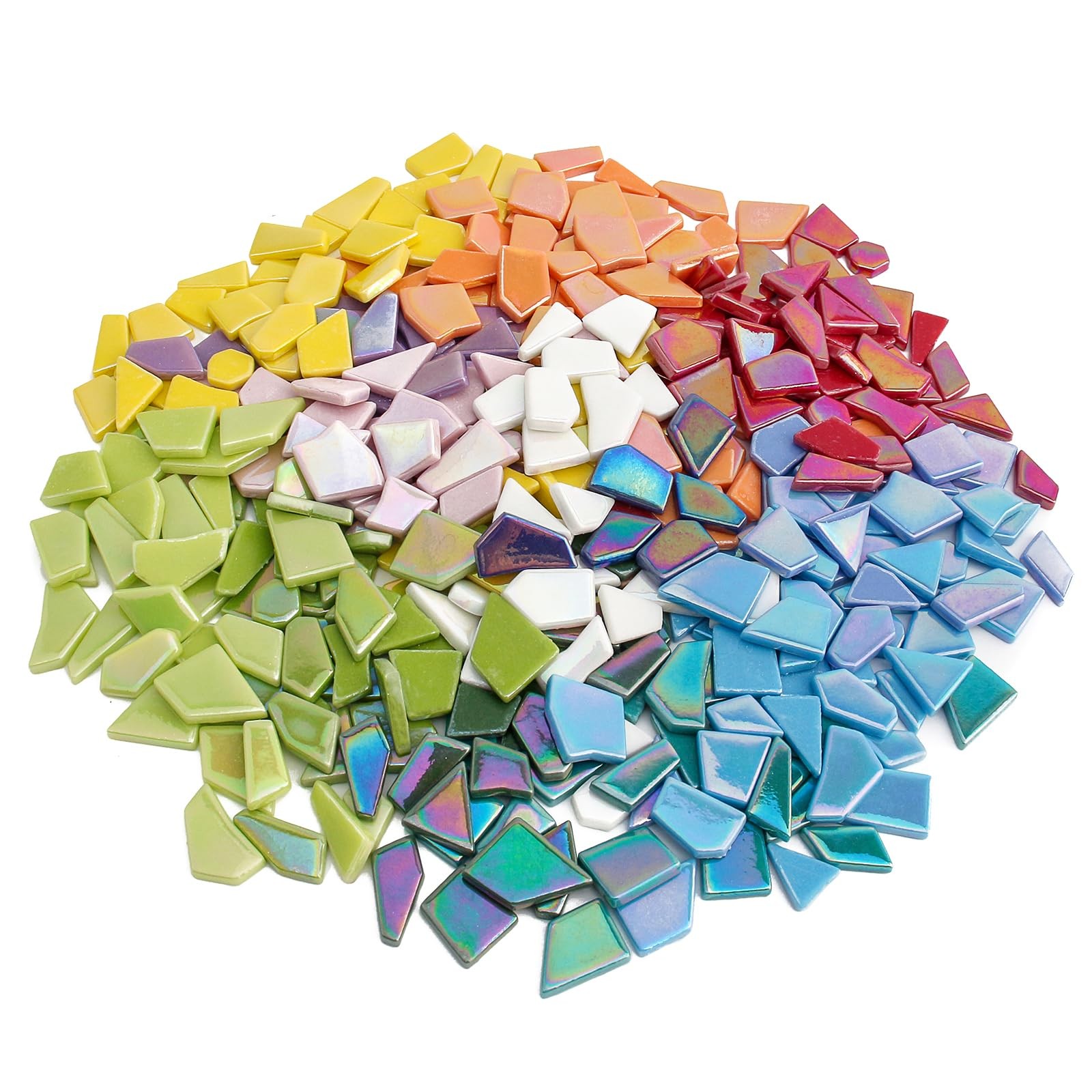 Style Iridescent Glass Mosaic Tiles Crafts Bulk,454g Broken Mosaic Glass Pieces