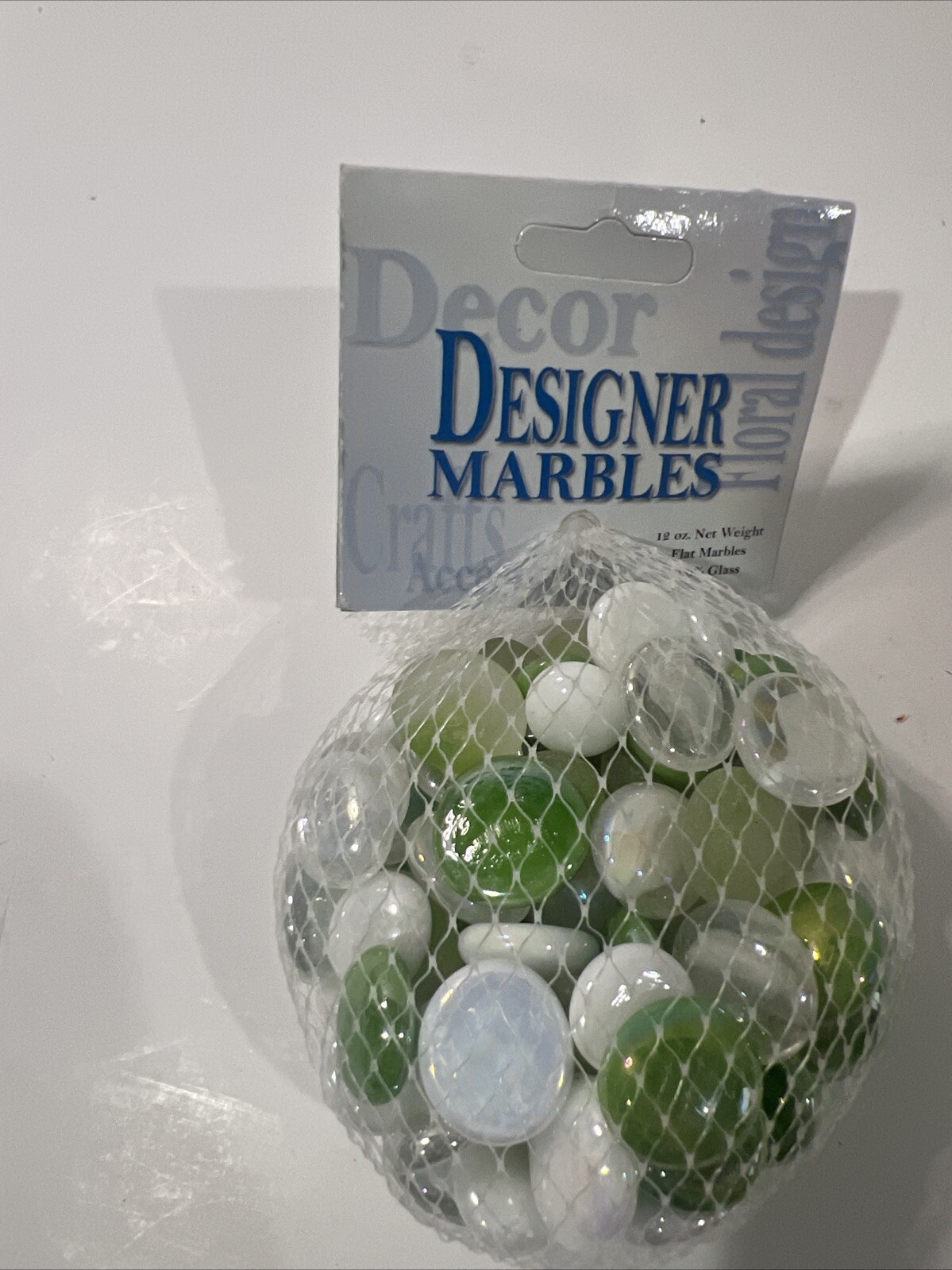 3/4 Electric Green Assortmnt Round Iridescent Flat Glass Gems Mega Marbles Vacor