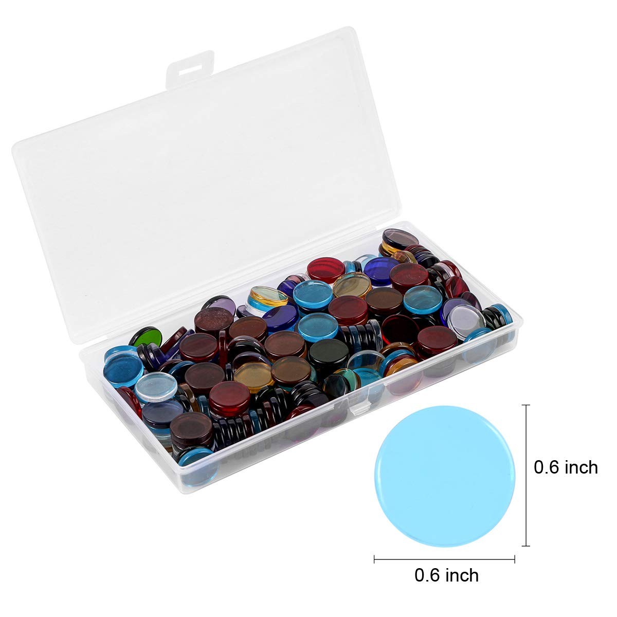 Flat Glass Mosaic Tiles, 200 PCS Stained Transparent Glass Mosaic, Round Flat…