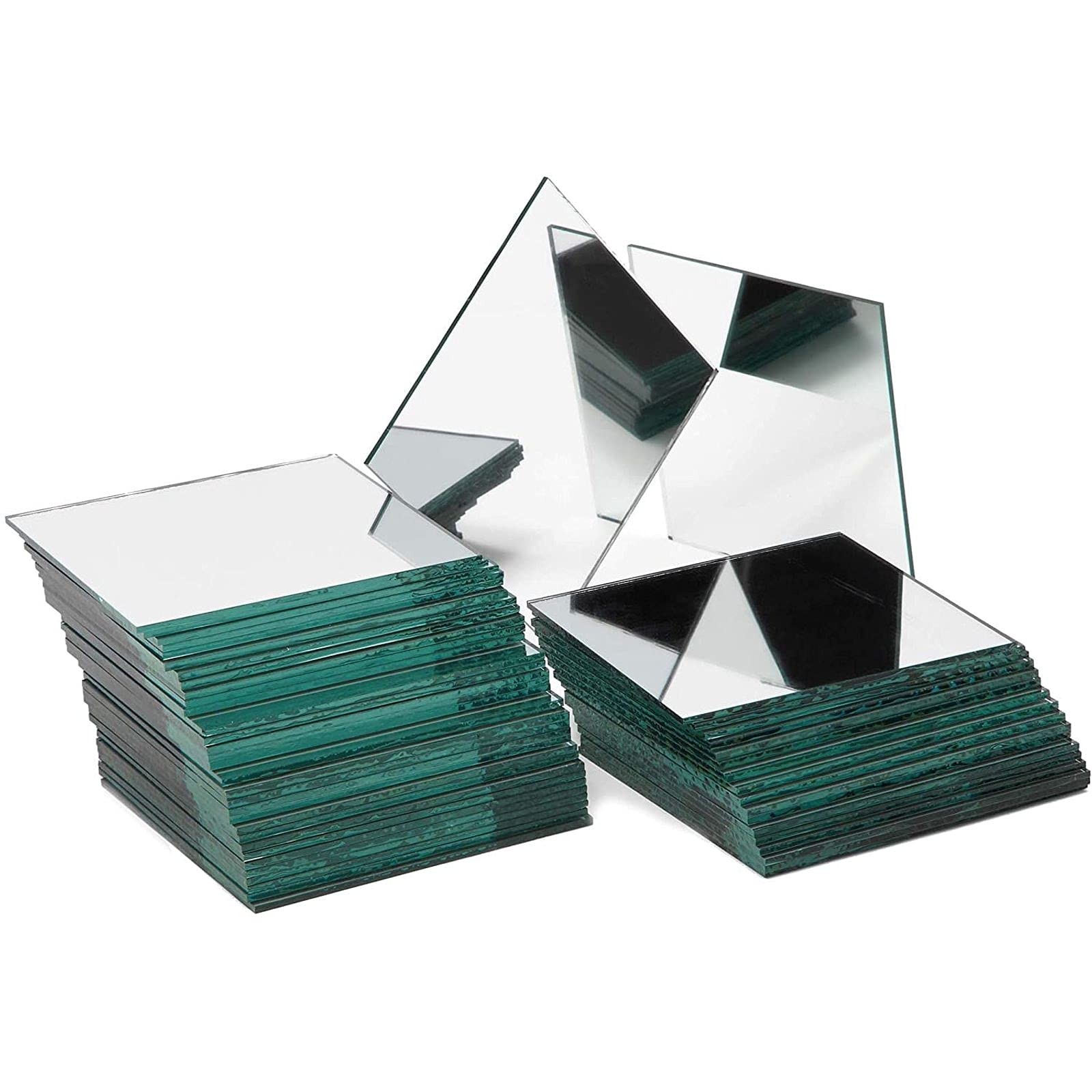 Bright Creations Mirror Art Tiles – 3 in, Silver, 50 Pack – 3 inches, Silver