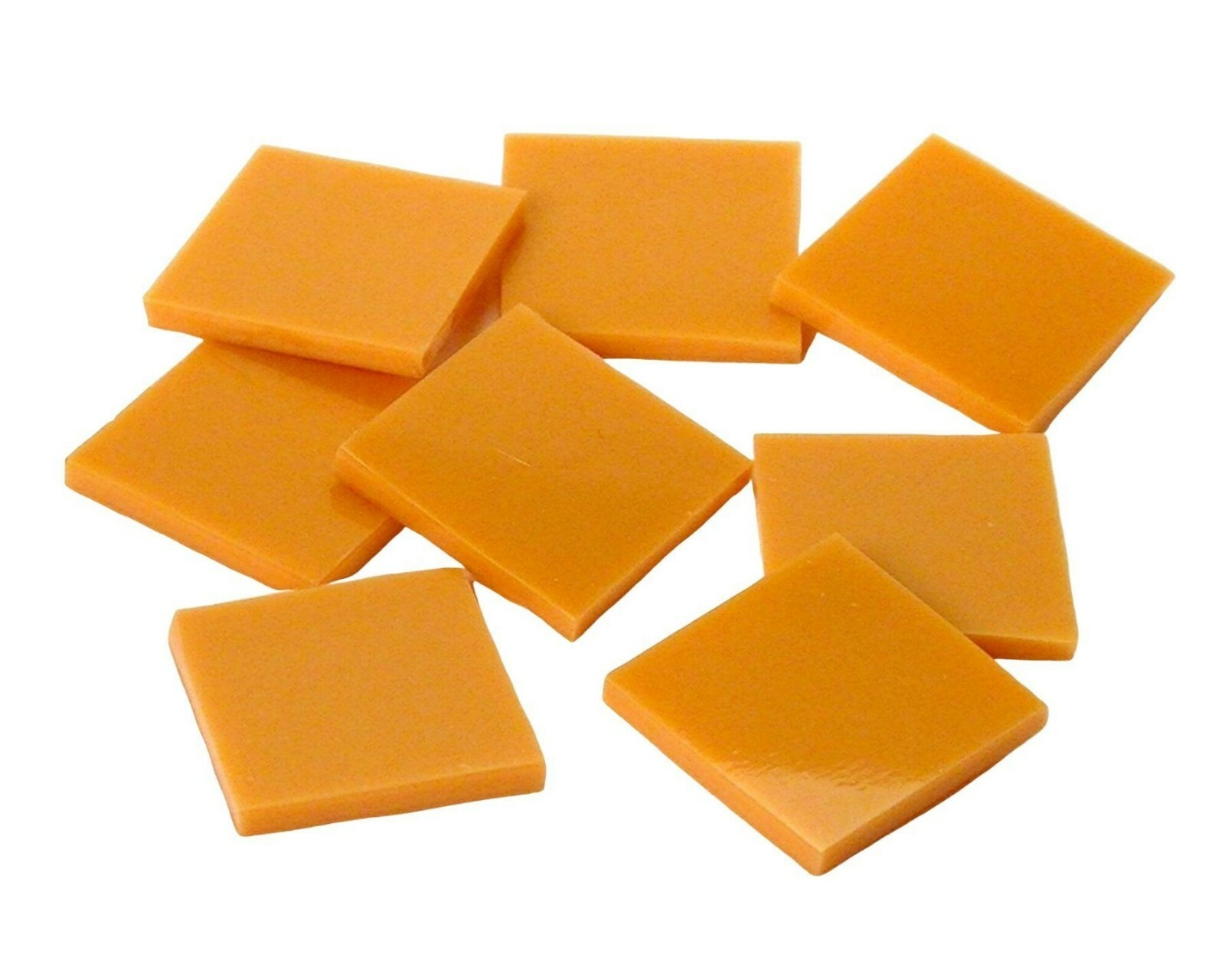 Persimmon Orange Opal Squares | Fusible 96 | Cut Mosaic Glass Tile Shapes