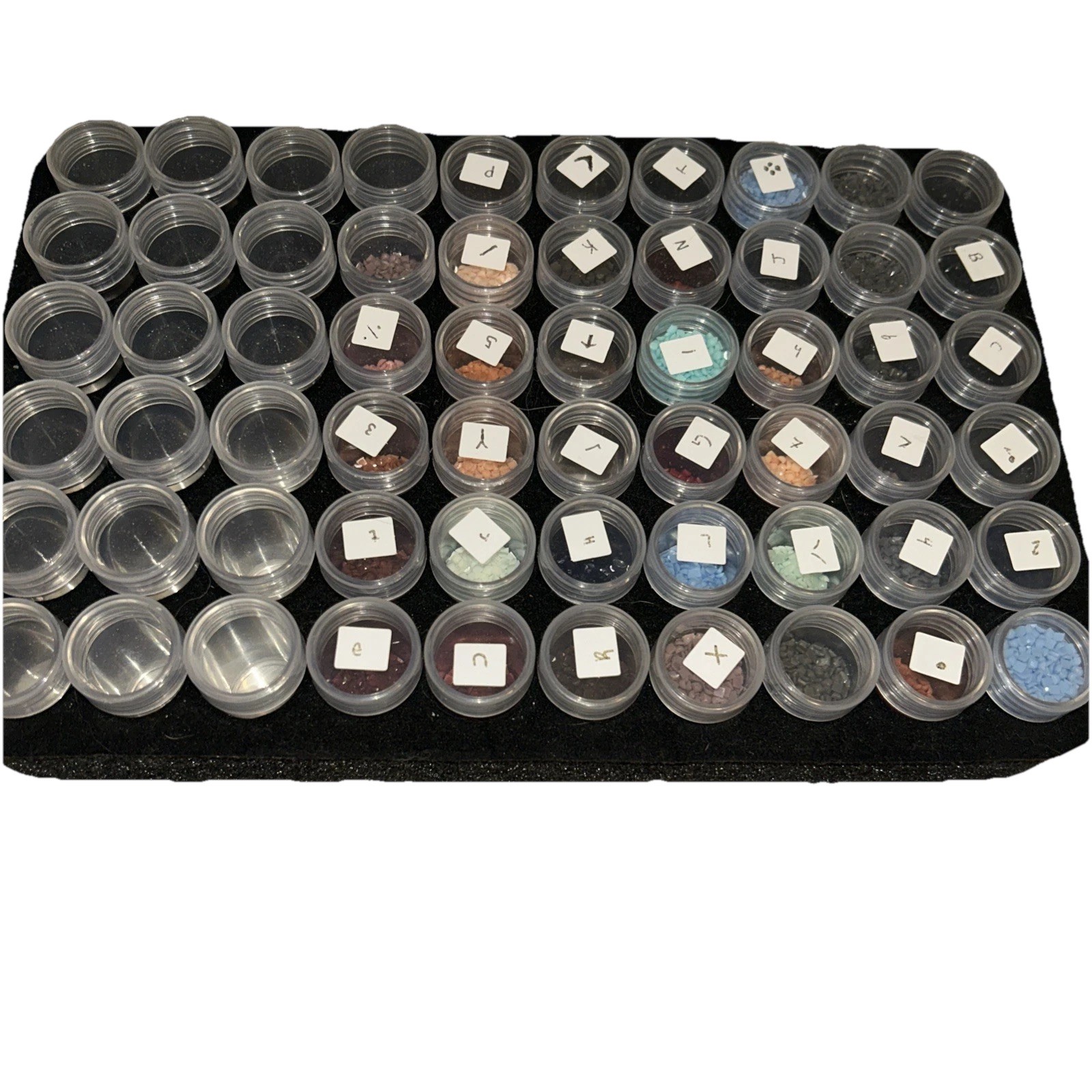 Mosaic Glass Arts And Crafts 41 Full Containers Separate Colors 1 Inch Container