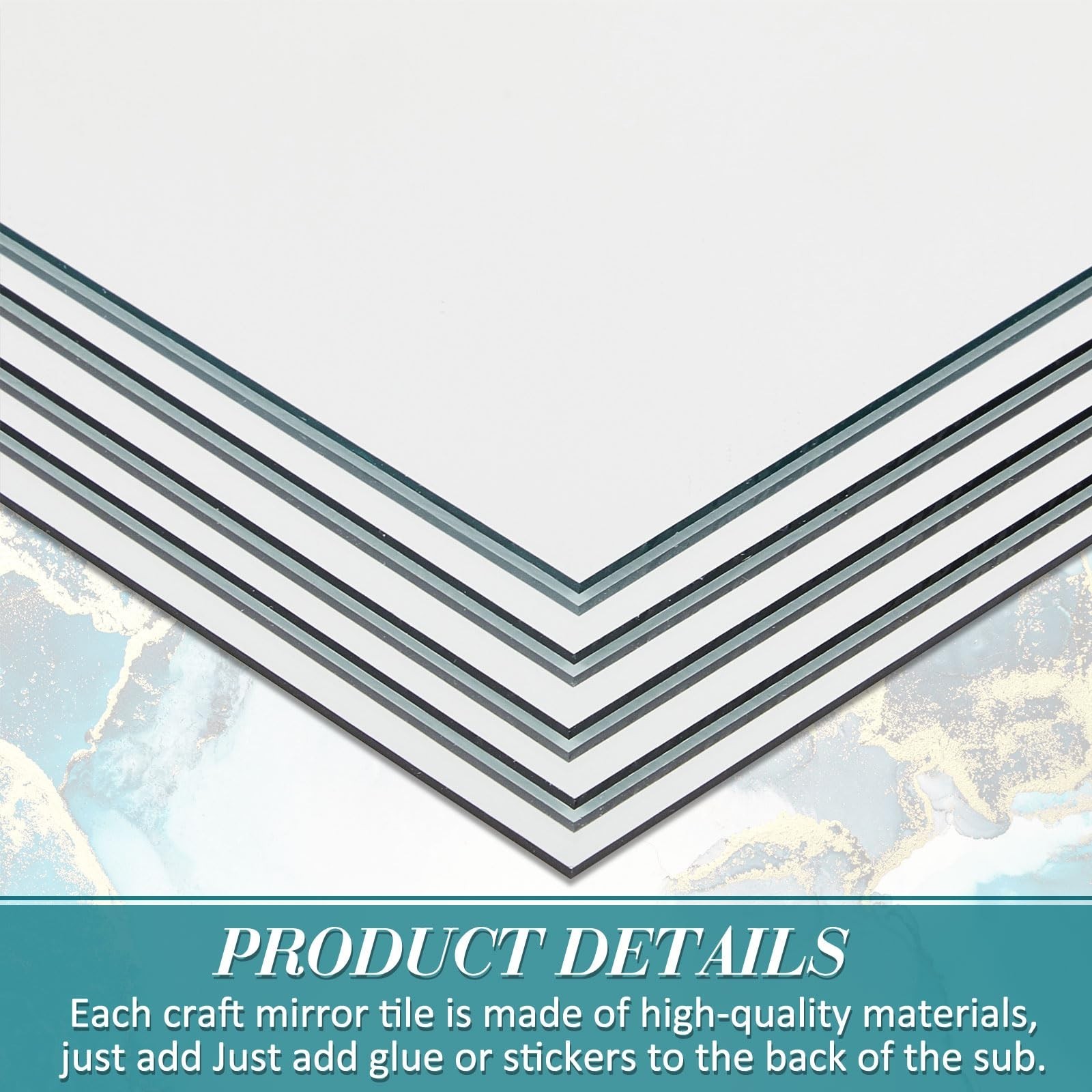 30 Pcs 6″ Square Glass Mirror Tiles – DIY Mosaic Panels for Home Decor & Crafts