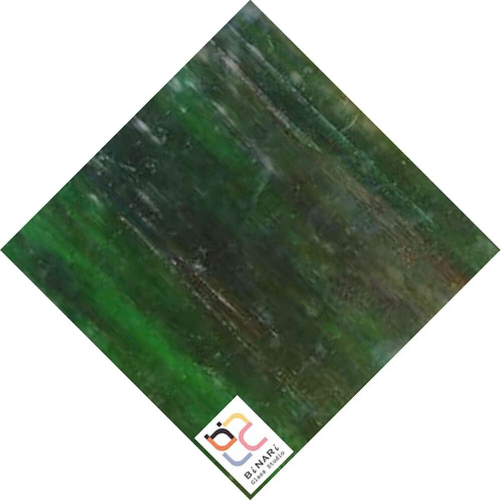 8×10 in Stained Glass: Green w/ Steaks of Amber