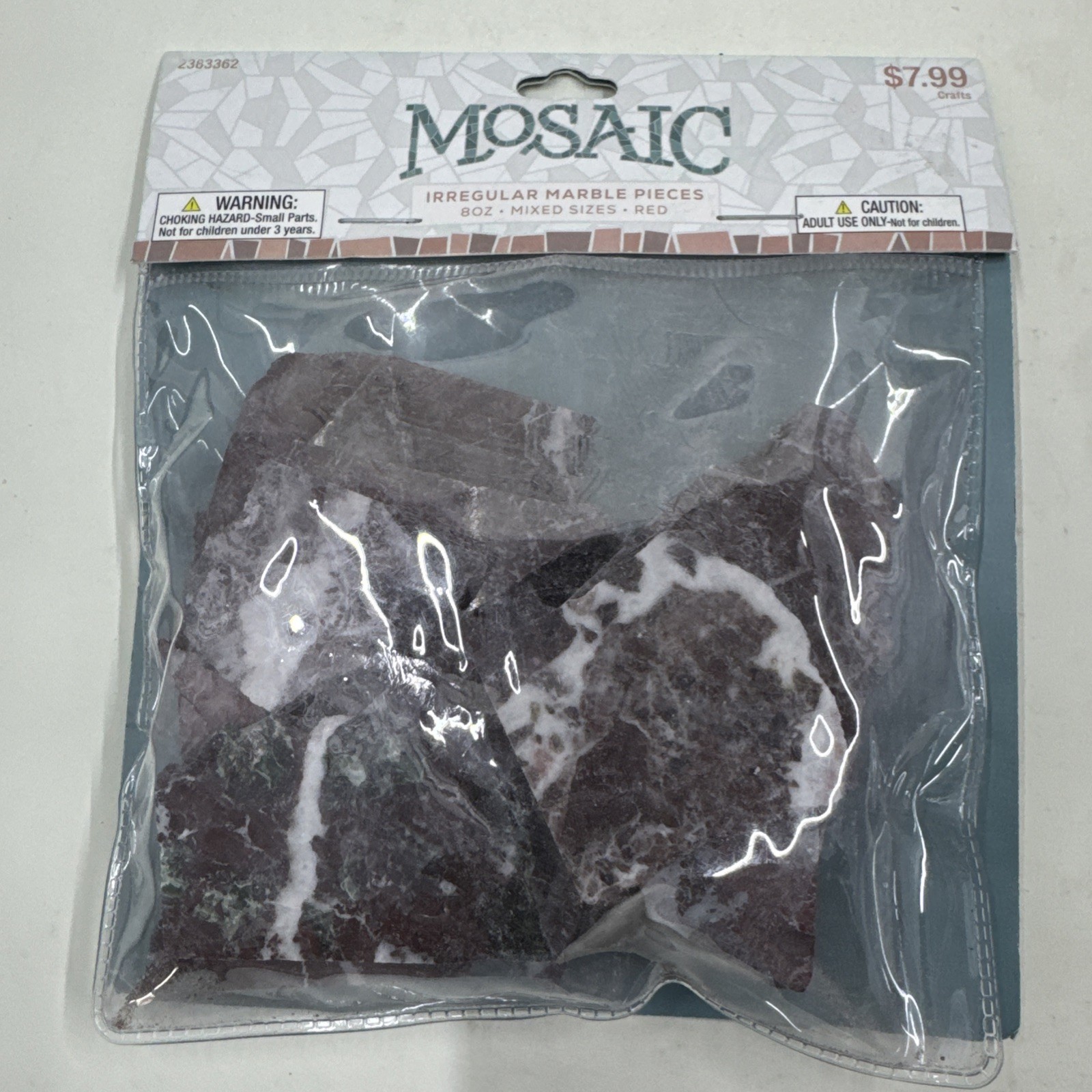 MOSAIC Irregular 8 Oz Marble Pieces Mixed Sizes Red