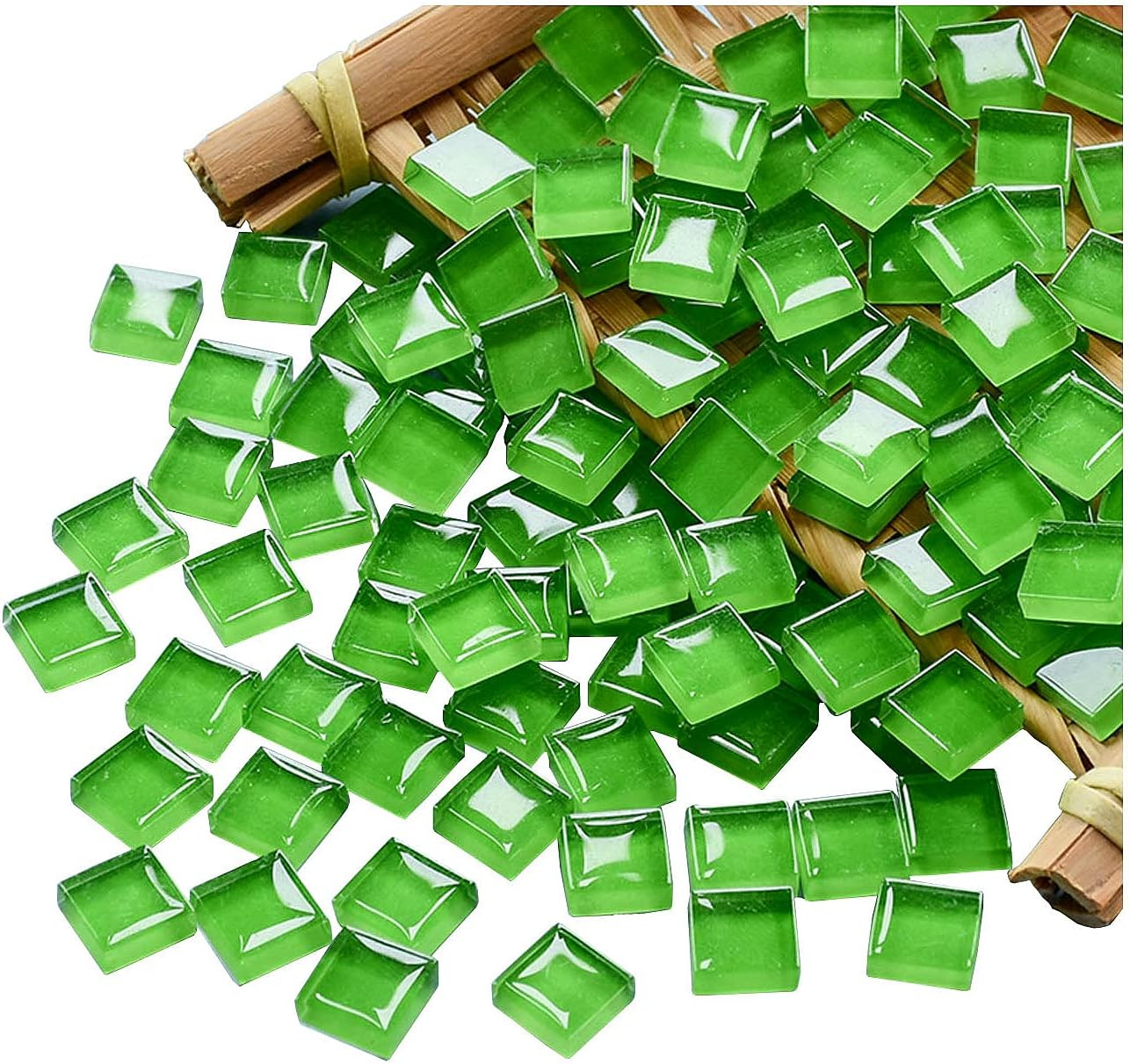 100 Pieces Bulk Mosaic Tiles Assorted Color Opaque Mosaic Glass Crafts Supplies