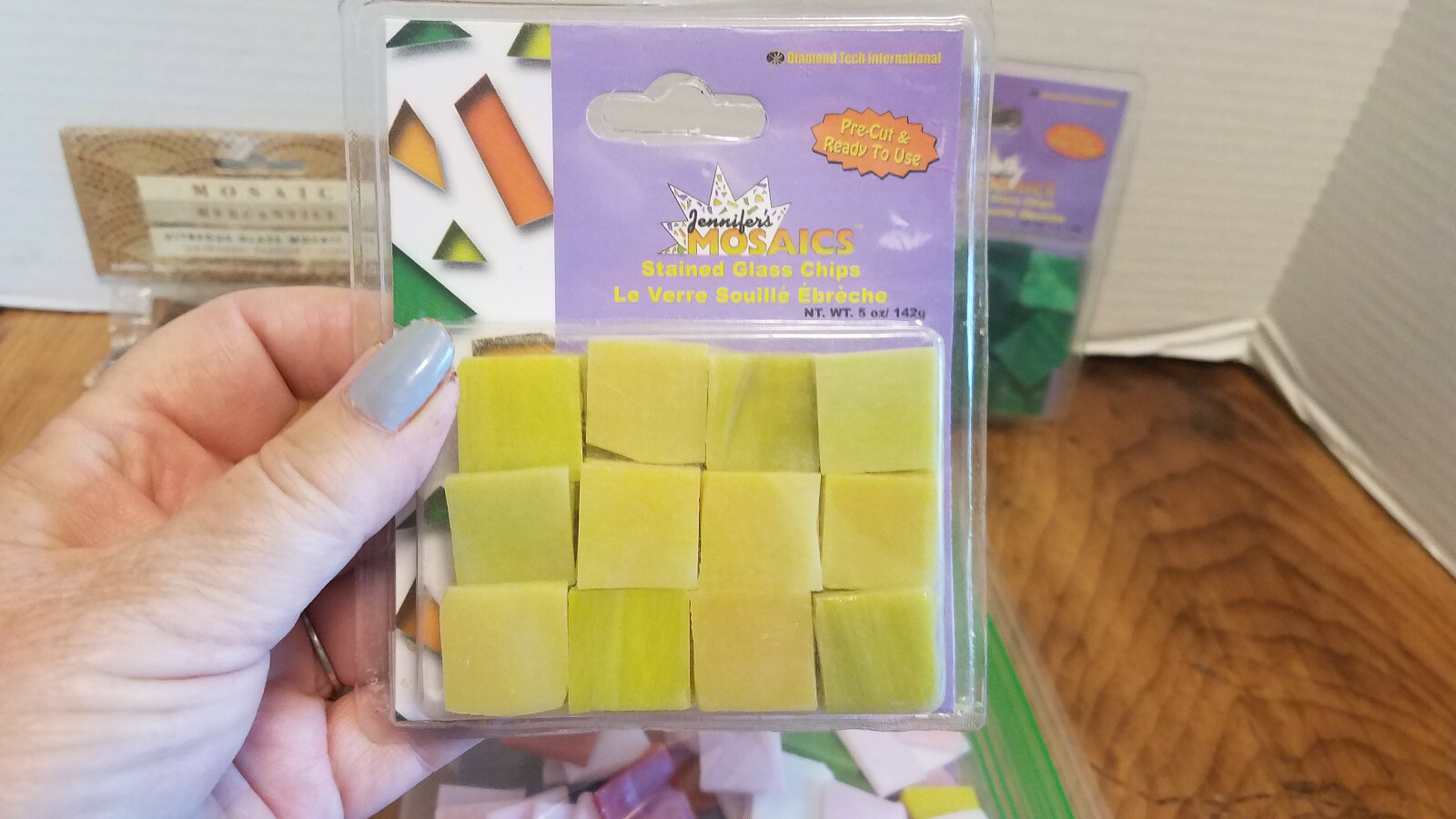 Lot of 1.5 pounds Jennifer’s Mosaic Stained Glass Chips Tile 3/4″ squares