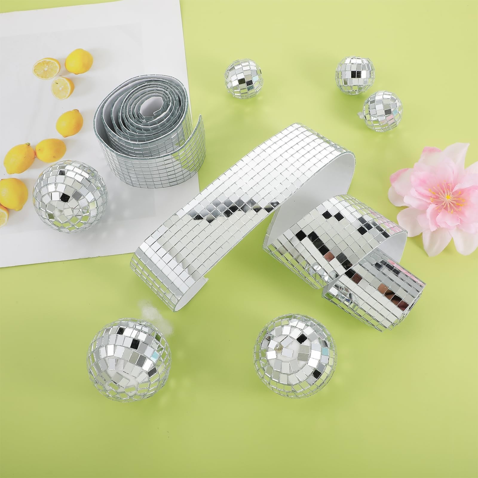 16,000 Pcs Mirror Tiles – 10 Rolls Self-Adhesive Glass Stickers for DIY Crafts &