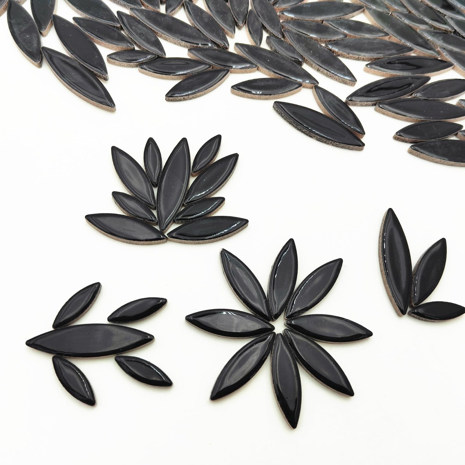 Leaf Petal Ceramic Mosaic Tiles for Crafts, 500g/1.1LB Irregular Mosaic Piece…