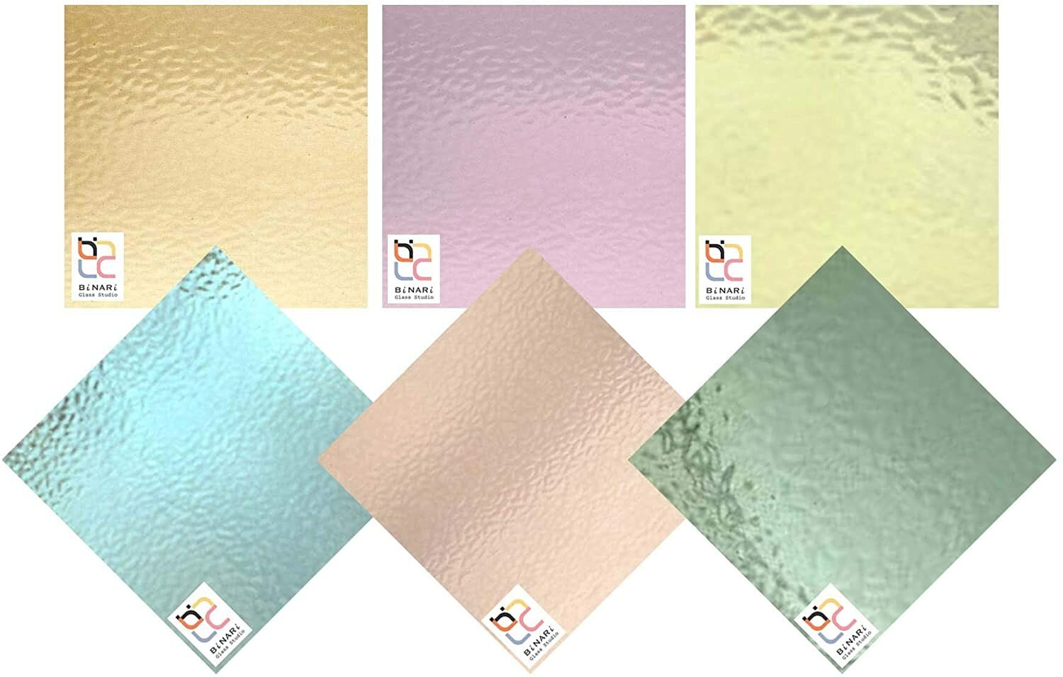 Wissmach 6 Sheet Pastel Tone Variety Stained Glass and Mosaic Glass (4″x6″)