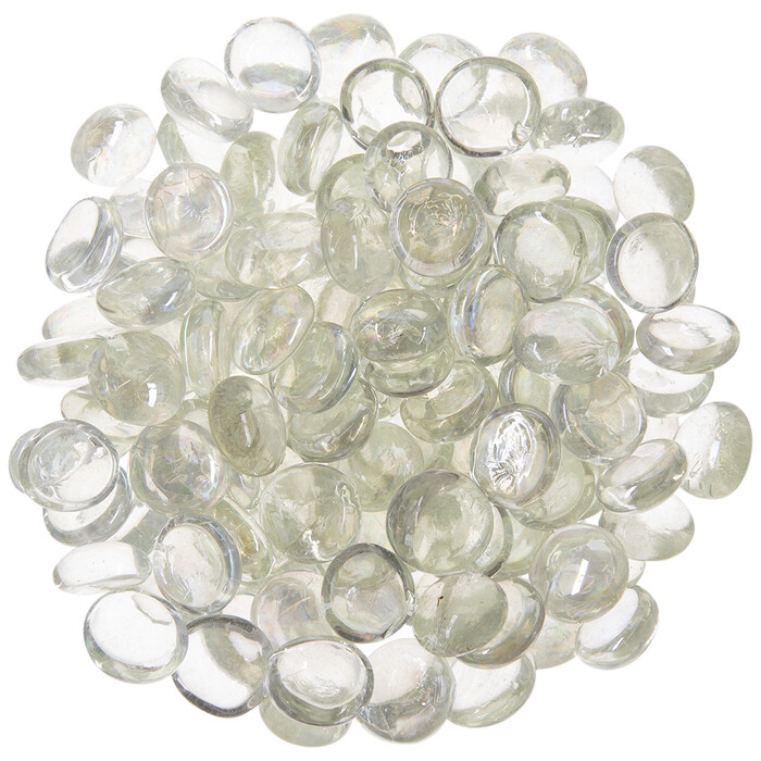 Glass Gems Medium 17-21mm Flat Back Marbles – Clear Lustre crafts Home Decor 1lb
