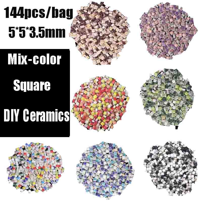 5X5X3.5mm Mix-color Square Ceramics Mosaic Tiles DIY Wall Art Crafts Decor 25g