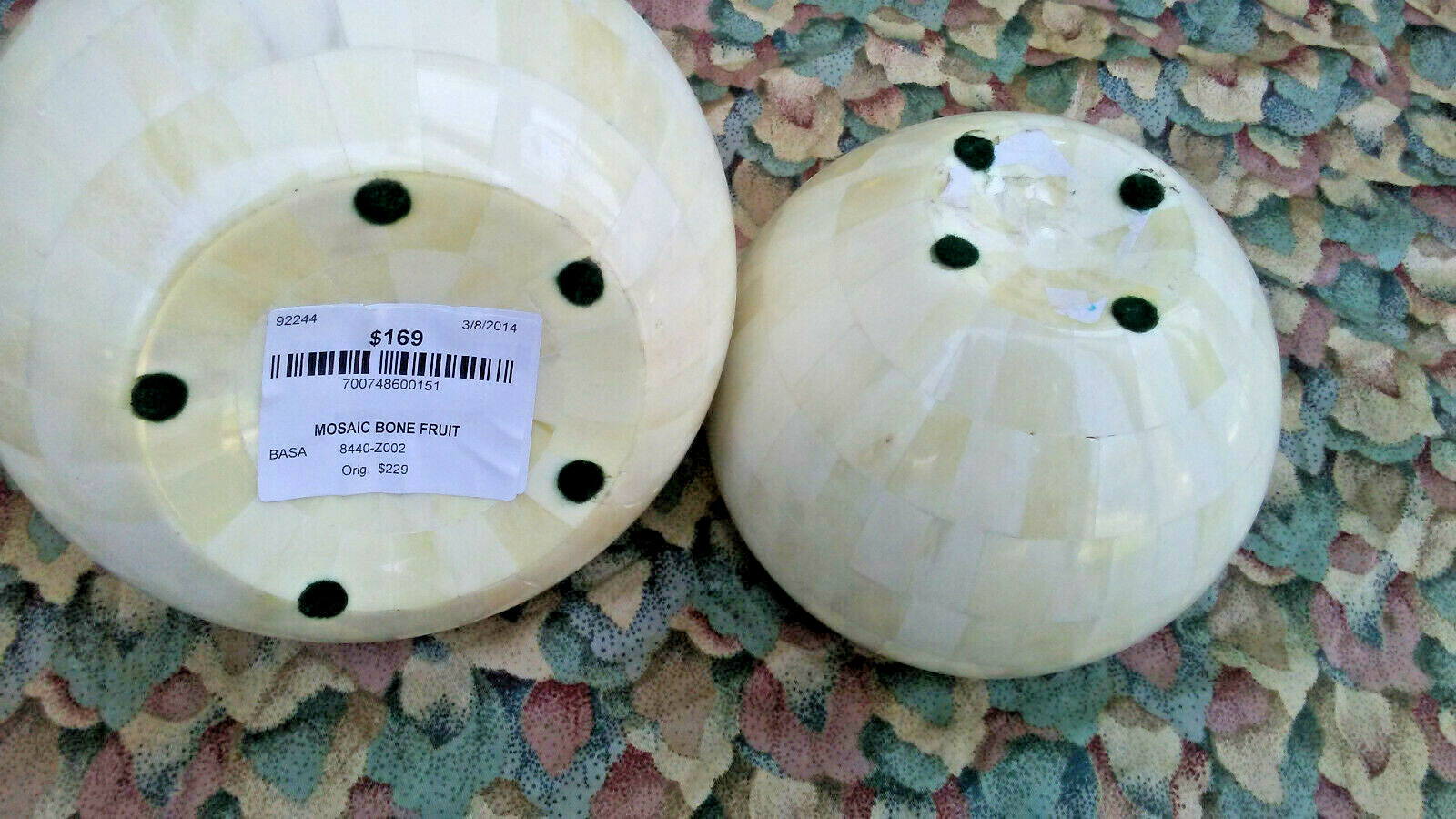 Mosaic Bone Fruit Apple And peach White