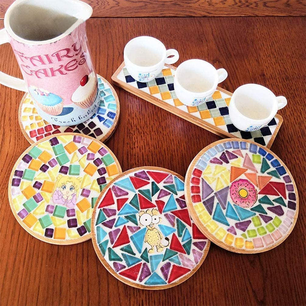 200G Mixed Color Mosaic Tiles Shine Crystal Mosaic Pieces Stained Glass Bulk Ass