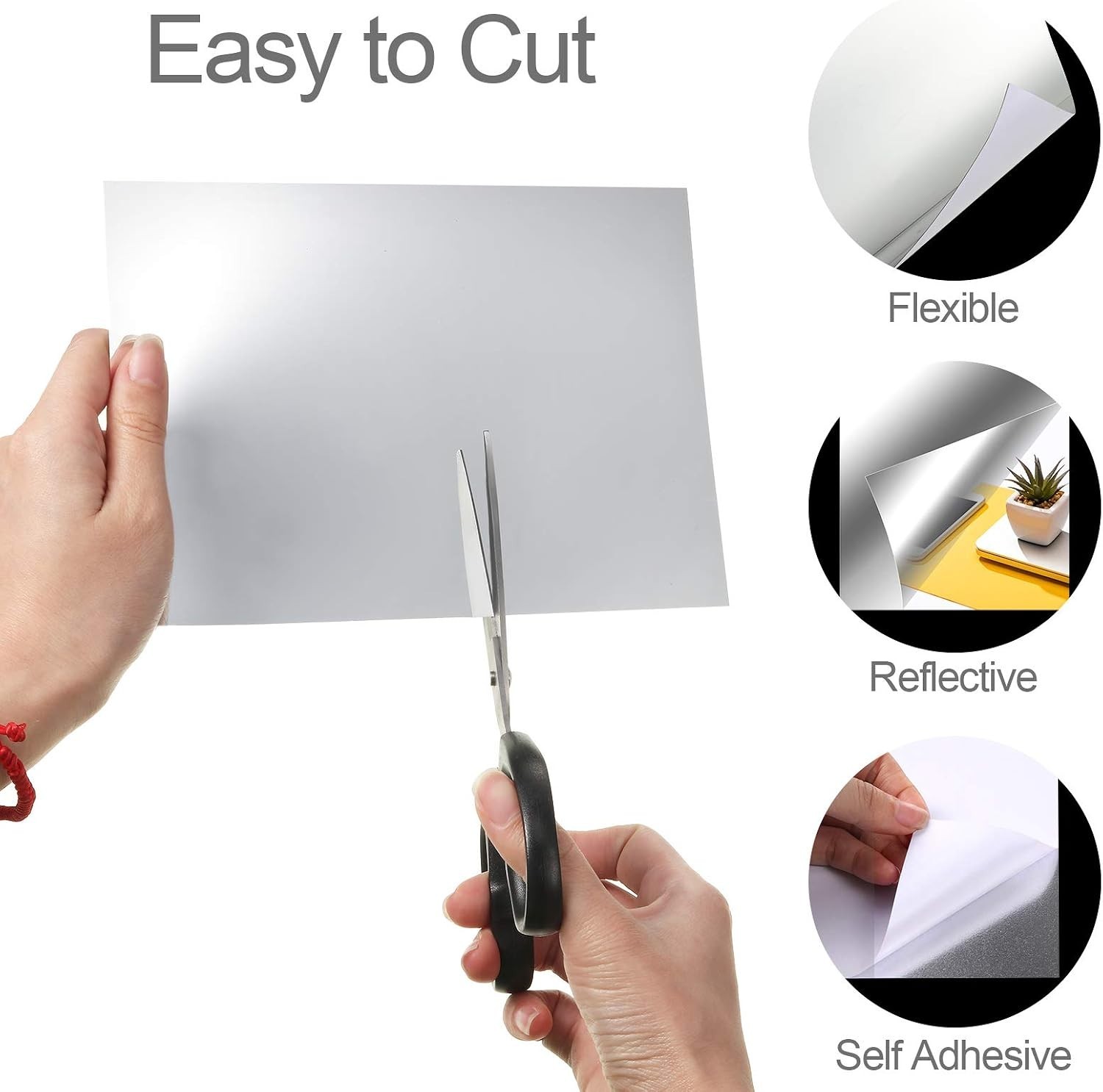 Lightweight and Thin Plastic Mirror Tiles for Easy Wall Application, Set of 20