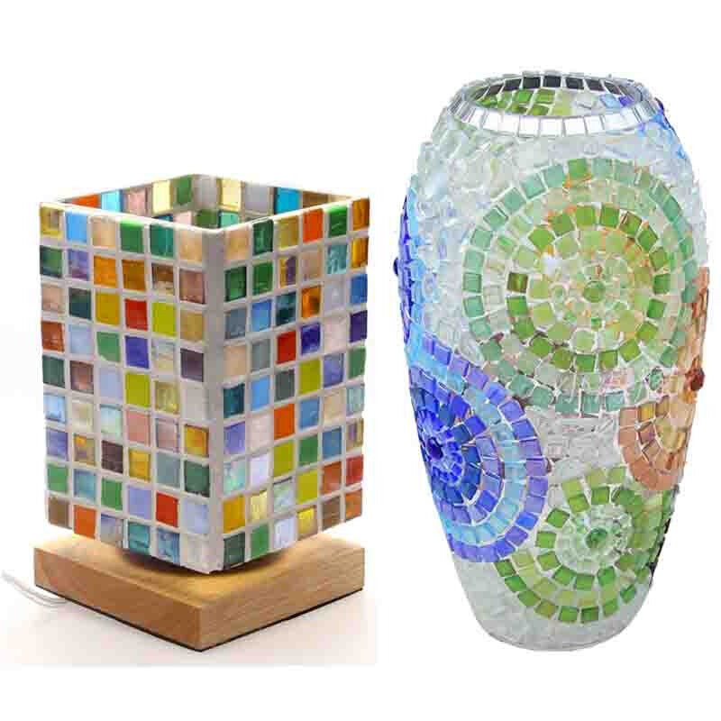 22 Color 1cm Square Vitreous Glass Clear Mosaic Tile For DIY Wall Art Hand Craft