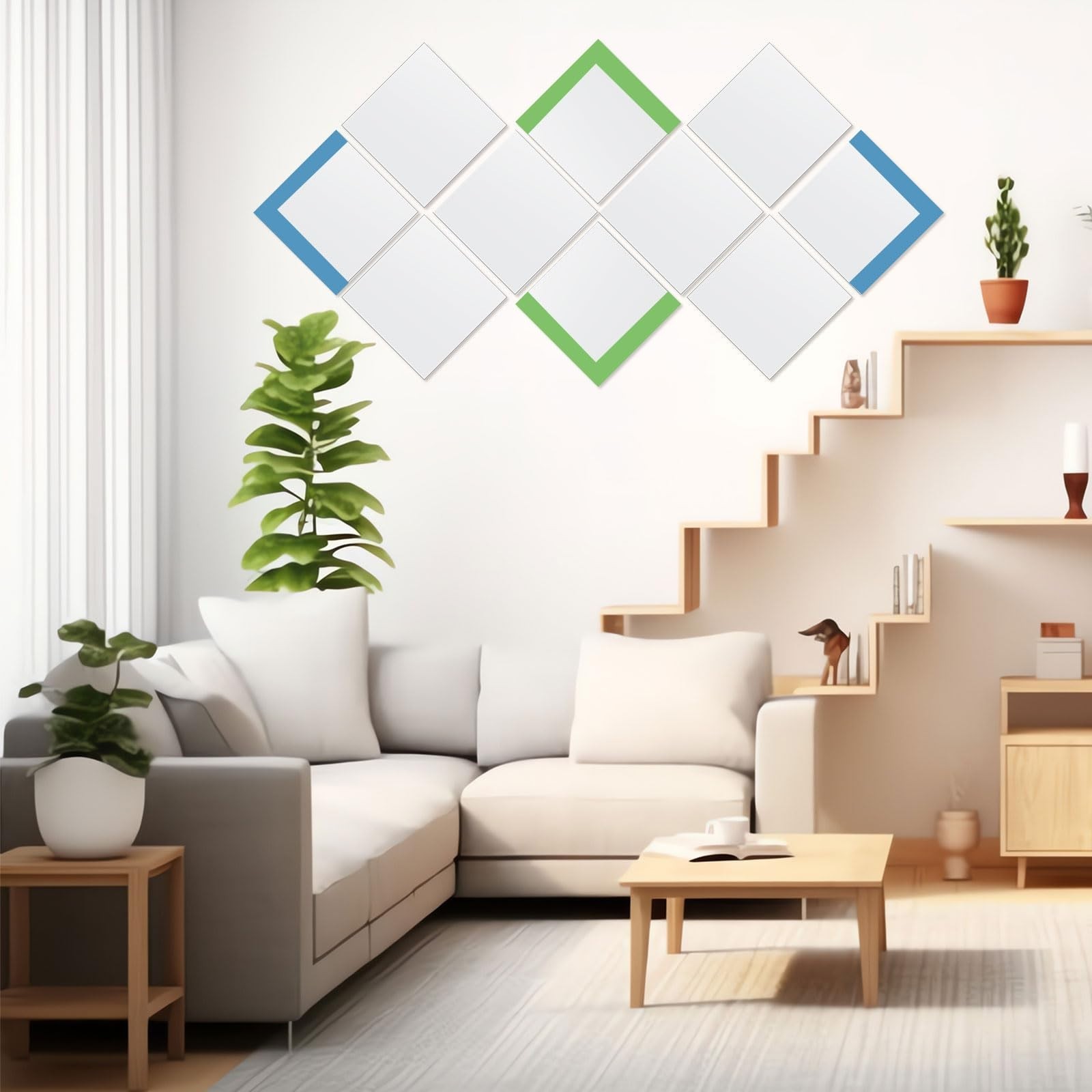 30 Pcs 6″ Square Glass Mirror Tiles – DIY Mosaic Panels for Home Decor & Crafts