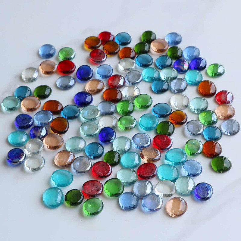 30-200pc Glass Pebbles Stones Beads Vase Nuggets Wedding Decoration Home 17-19mm