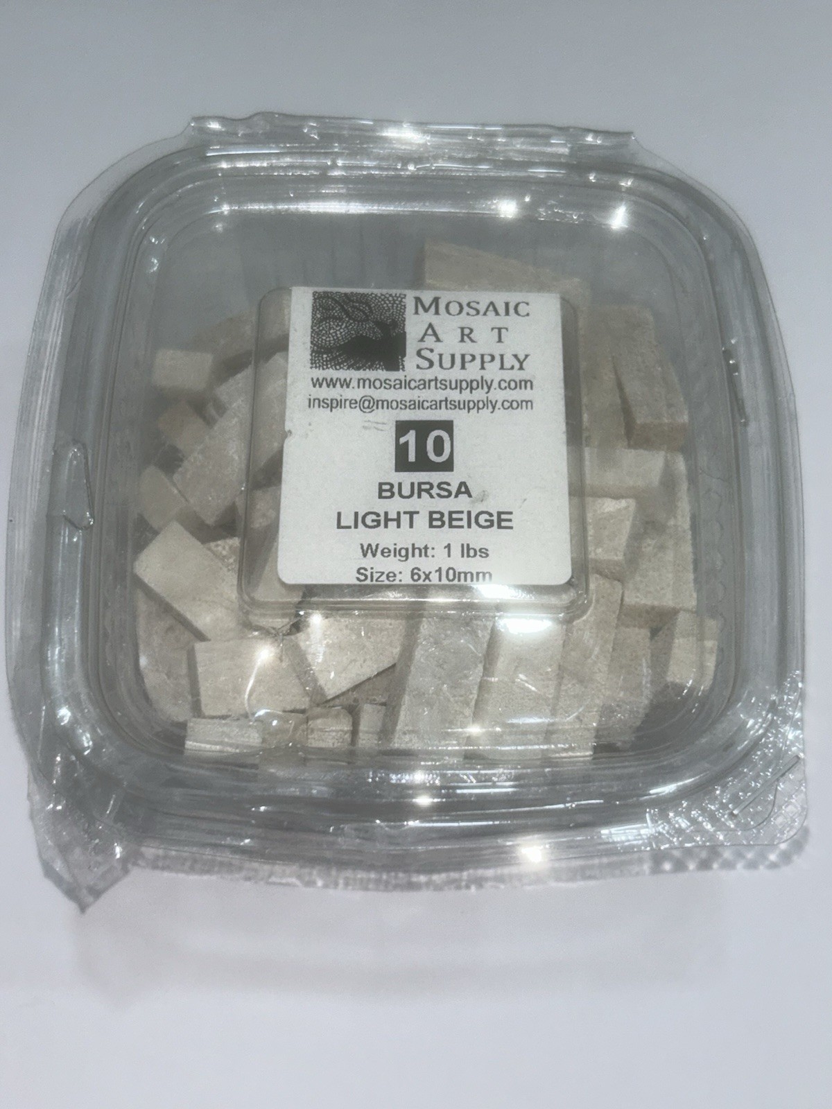 Loose Mosaic Stone Tile, 1 Lb Lot, Bursa Light Beige Color