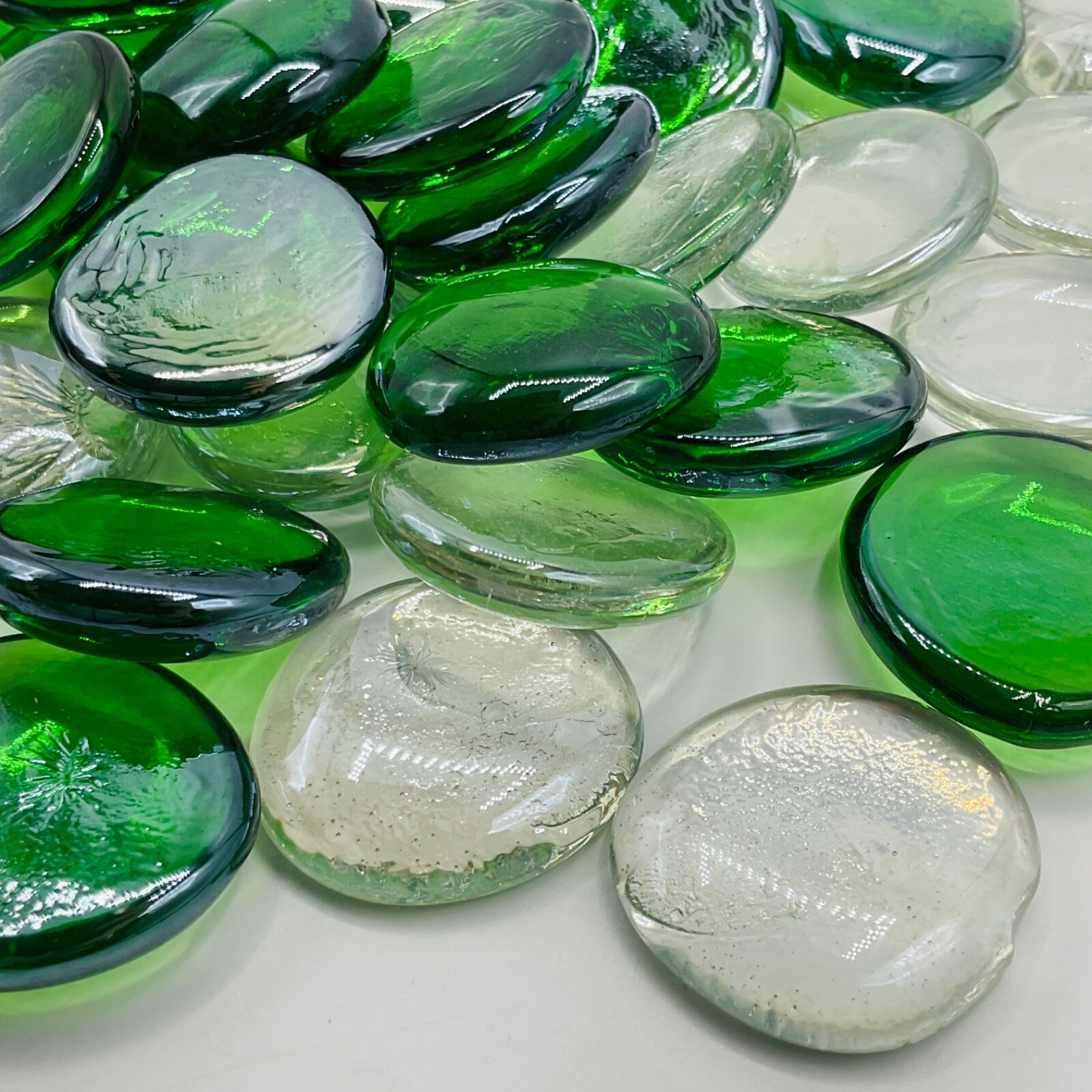 Glass Cabochon Lot of 51 Dome Transparent Flat Back Craft Mosaic Garden Art